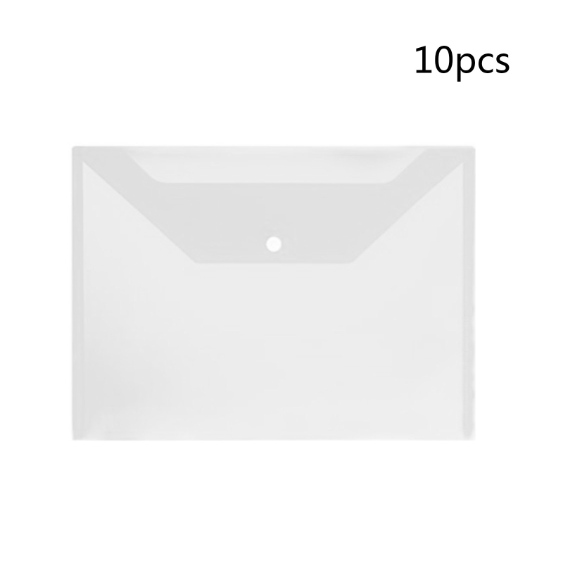 10pcs/Pack Transparent Plastic Wallets A4 Folder for Home Office School Travel: White