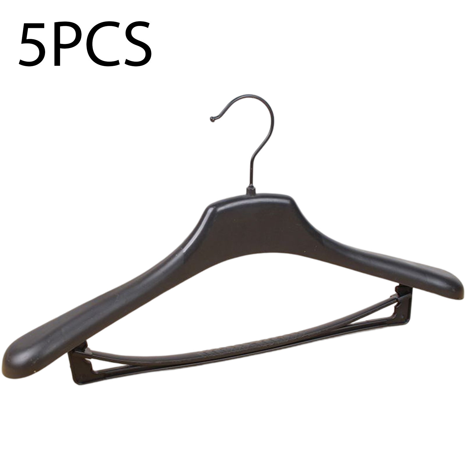 5pcs Wide Shoulder Plastic Clothing Hanger Suit Clothes Hanger Seamless Coat Drying Racks Wardrobe Room Storage Organizer: Orange
