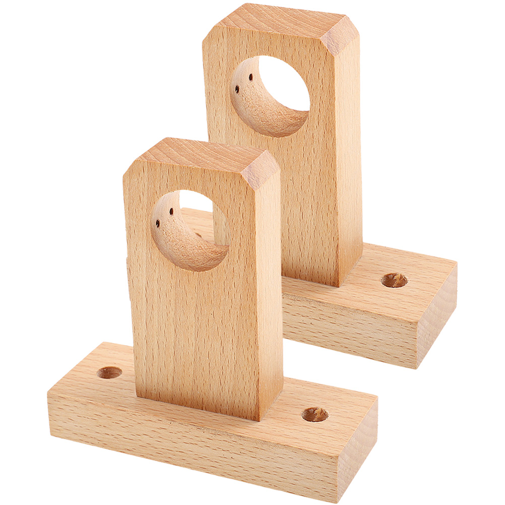 Soporte de barra de cortina de madera, soportes de barra de cortina de madera para decoración del hogar, ganchos de soporte ciego, accesorios para cortinas, 2 uds.