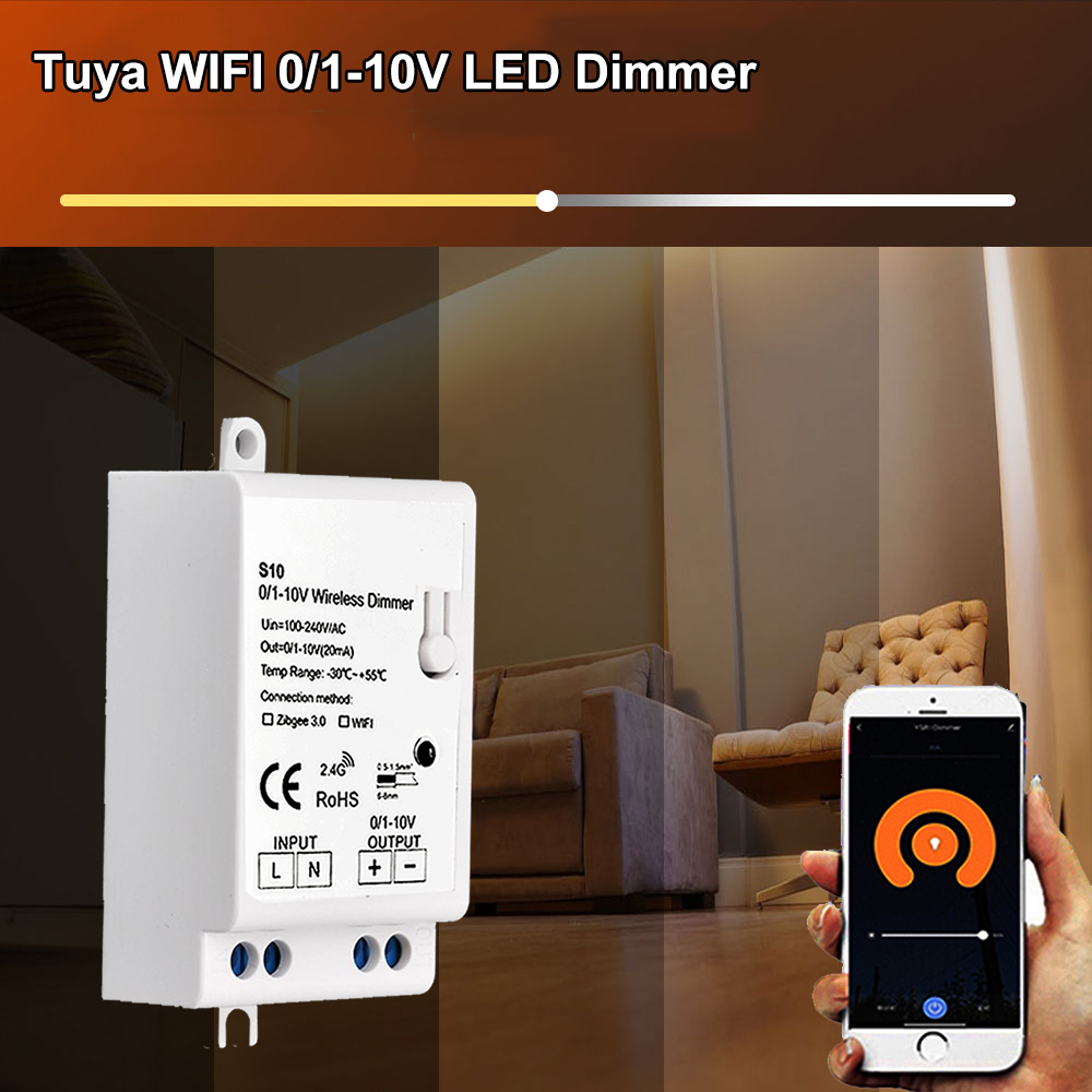 0-10V Tuya Smart Wifi Led Dimmer Draadloze Controle Alexa Google Home Helderheid Controller Voor 0/1-10V Led Dimbare Power Driver