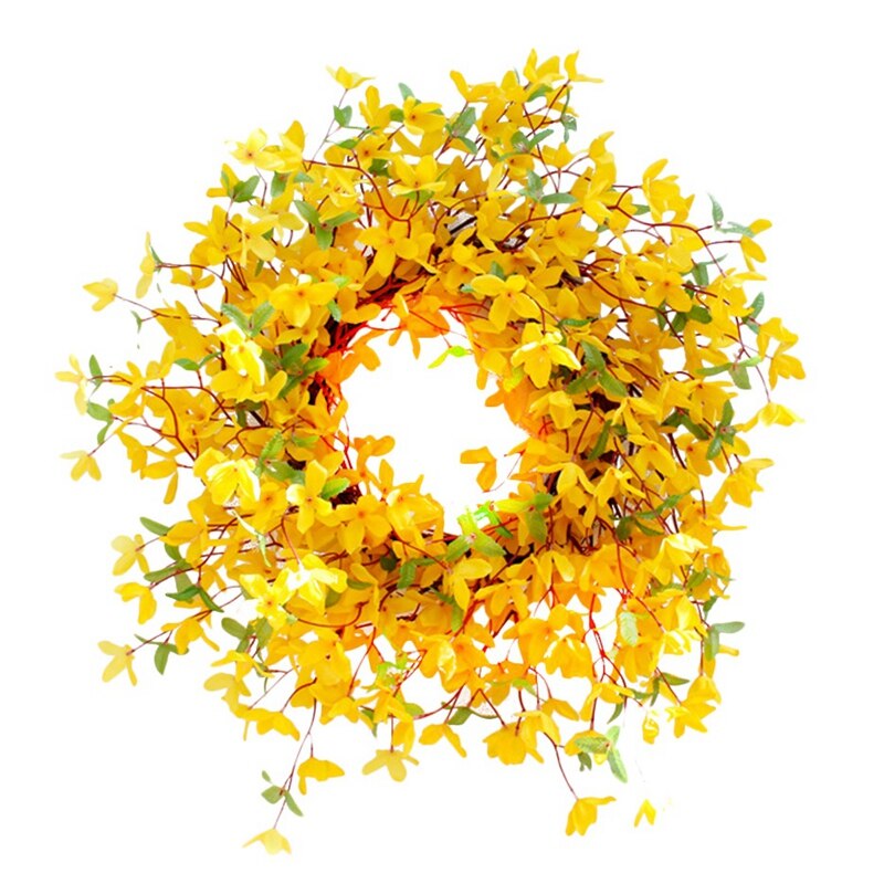 Forsythia krans vinter jasminum krans til rustik forår sommer bondegård hoveddør bryllupsfest hjem væg indretning: Default Title
