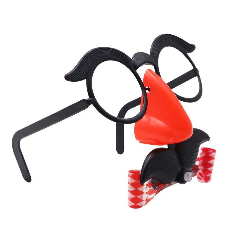 Funny Blowing Beard Staring Small Glasses Blowing Beard Moustache Big Nose Whistle Mask Glasses (random Color)