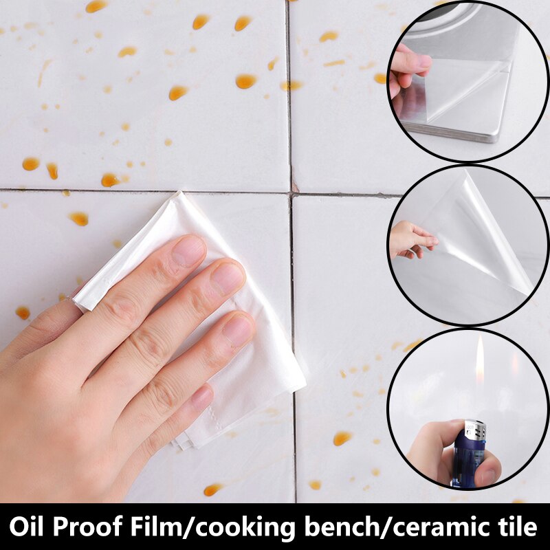 60CM * 90CM Öl nachweisen Wasserdichte Zauberstab Aufkleber Tapete Küche Schrank Backsplash Zauberstab transparent Selbst-Klebstoff Film