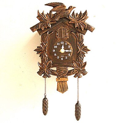 Cuckoo Bird Singing Wall Clock Bird Alarm Clock Hanging Clock Time for Home Restaurant Decoration Art Vintage Swing Living Room: vintage gold