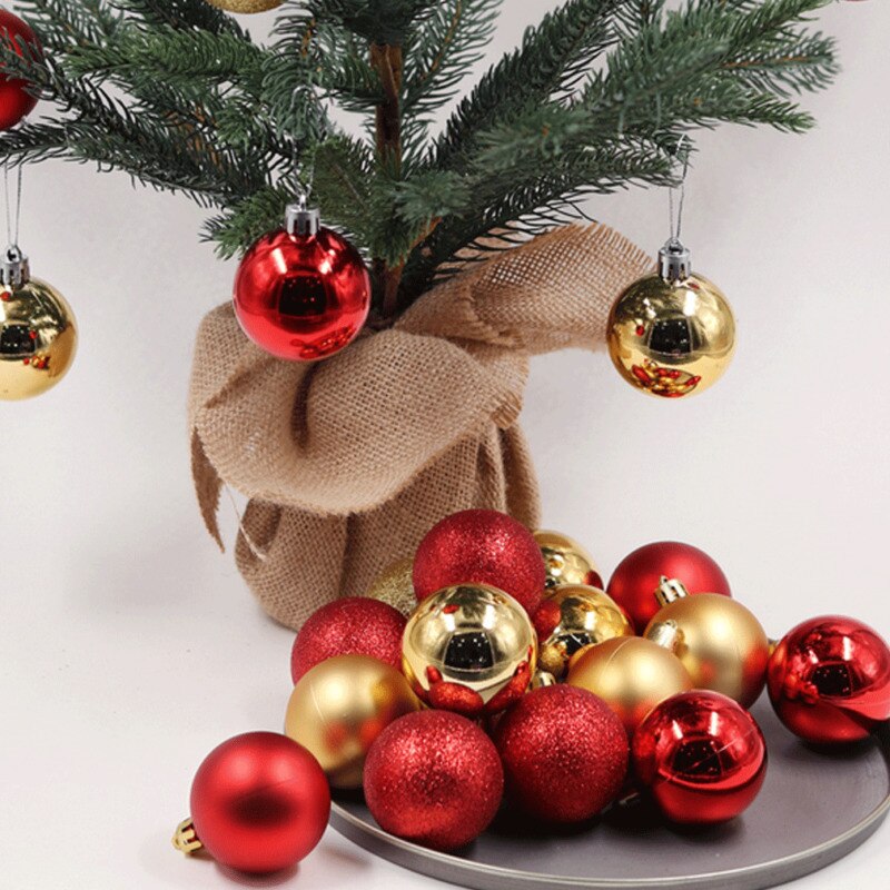 Glitter Christmas Ball 24PCS Hanging Baubles Tree Decoration Xmas Ornaments UK