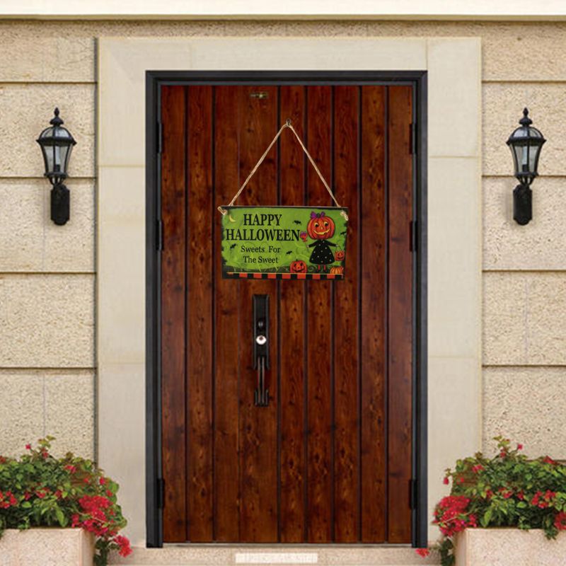 Halloween Prop Hanging Sign The Witch Is In Wooden Board For Home Door Window 667A