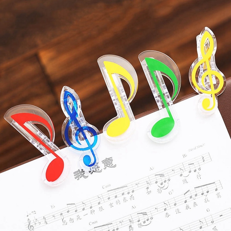 Clips musicales para notas Página de Libro Clips Kawaii, carpeta de papelería, Clip para fotos, notas de billetes, Clip de papel con letras, novedad