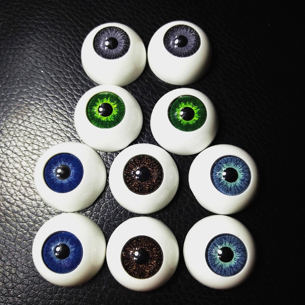 4 stks (2 Pairs) BJD 22 MM poppen ogen Plastic oogbollen pop accessoires Reborn Mix Kleuren Half Ronde ogen Speelgoed Accessoires DIY