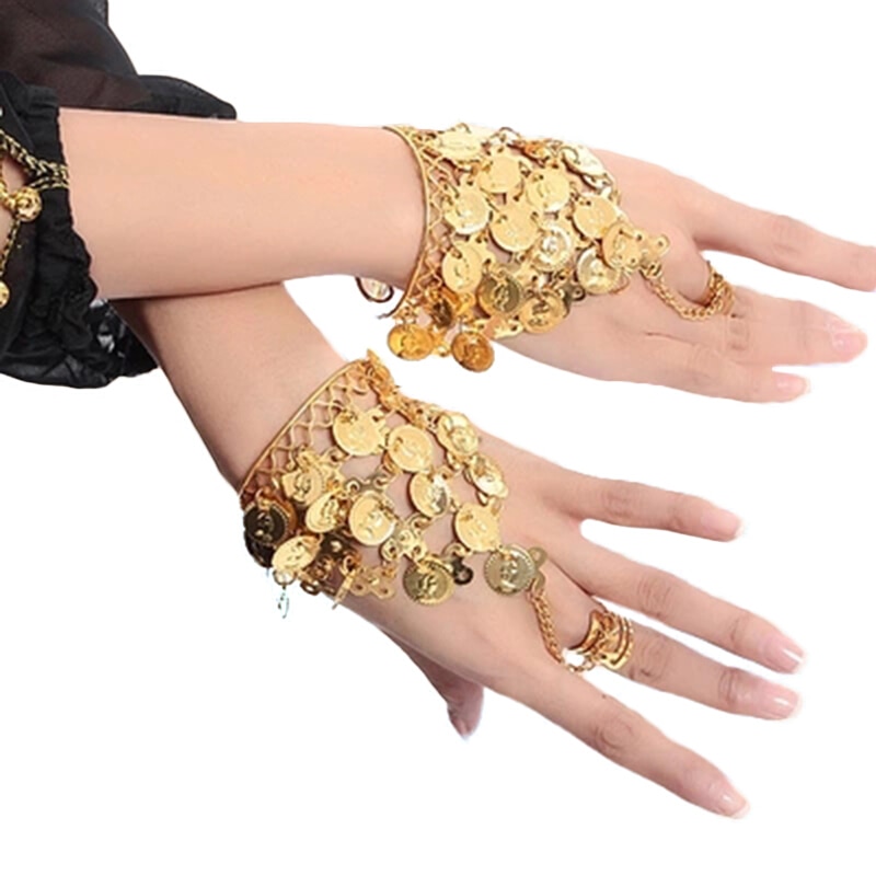 Ropa de baile joyas estilo Bollywood brazaletes para bailar 1 par conjunto de joyas accesorios de joyería hindú