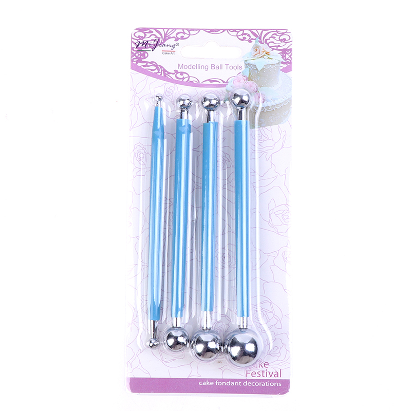 Moldeo de bola palos de acero inoxidable 4 unids/set arcilla polimérica DIY herramientas escultura herramienta juguetes para Clay talla: blue