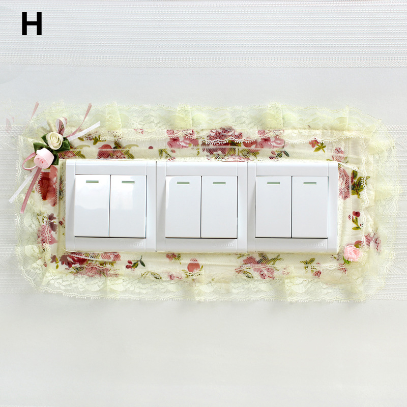 Lace Fabric Switch Protective Cover on-off Switch Outlet Wall Sticker European Light Switch Cover Decoration with Storage Bag: Switch cover7