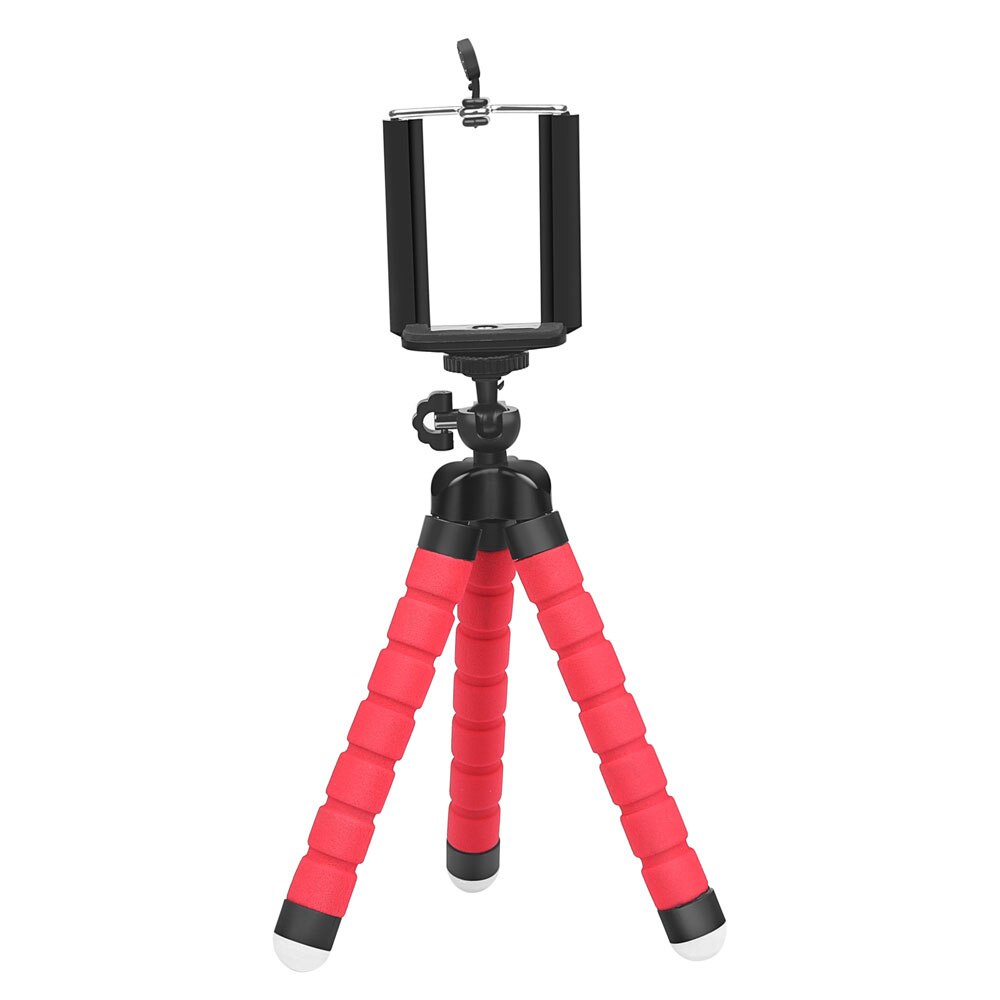 Mini éponge Flexible pieuvre trépied pour iPhone Samsung Xiaomi Huawei téléphone portable Smartphone support de trépied pour Gopro 9 8 7 caméra: Red Tripod Set
