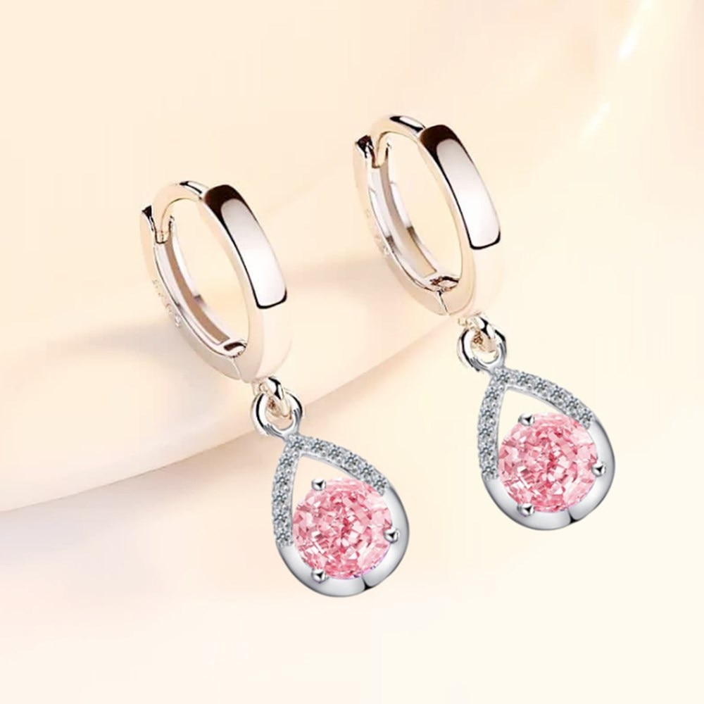 NEHZY S925 Stamp silver women&#39;s jewelry earrings pink blue white crystal zircon long tassel retro earrings