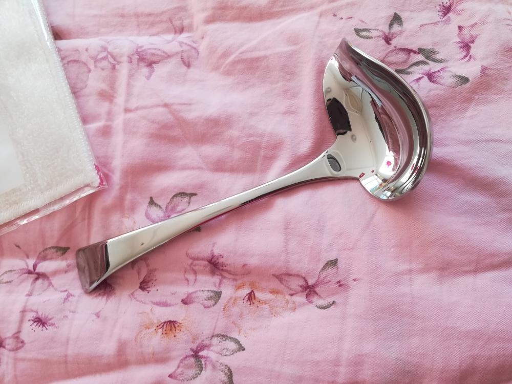 Cuchara torcida de acero inoxidable 304, Mini cuchara de concha de sopa, utensilios de cocina de metal con gachas pequeñas