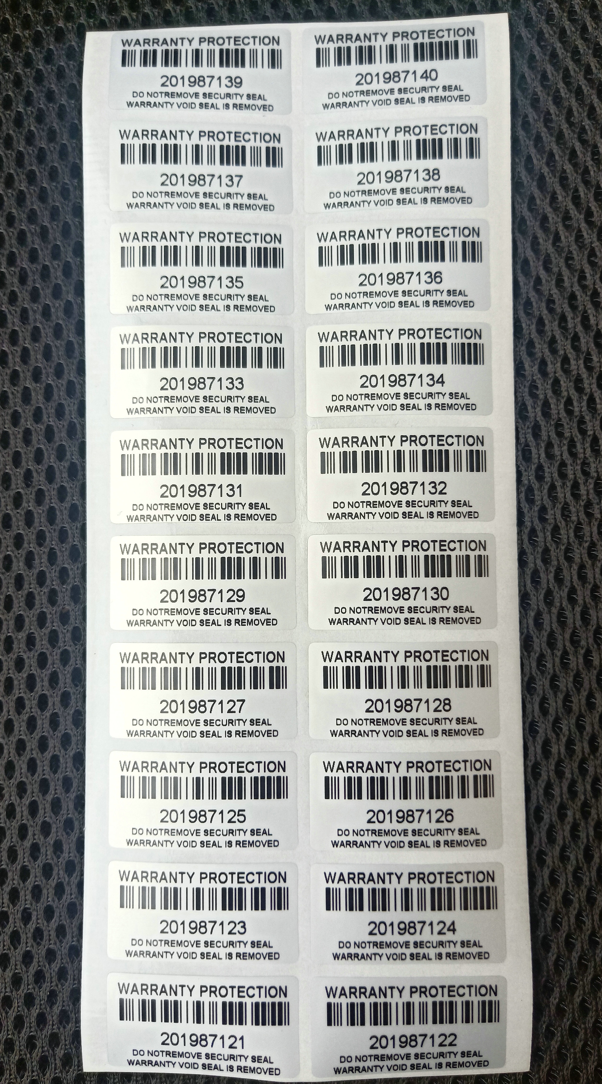 Pegatina de garantía de protección, sello de seguridad de 30mm x 15mm, falsa a prueba de manipulaciones pegatina, 100 Uds.