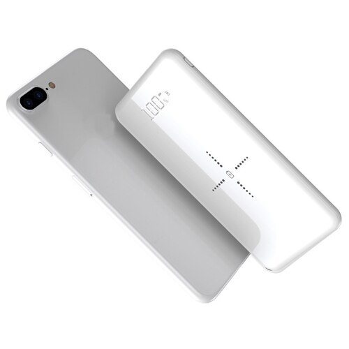 Qi batterie externe sans fil 10000mAh Chargeur De Batterie Portable pour iPhone X XR 8 Plus batterie externe Chargeur pour Samsung S10 plus S9 S8: White