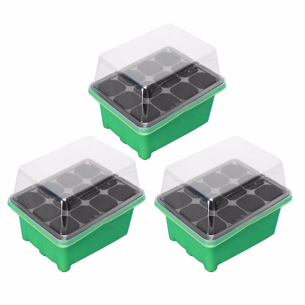 12 Cells Hole Nursery Pots Plant Seed Box Tray Insert Seeding Case Plastic Plant Seeds Growing Box Base Garden Grow Box #YL10