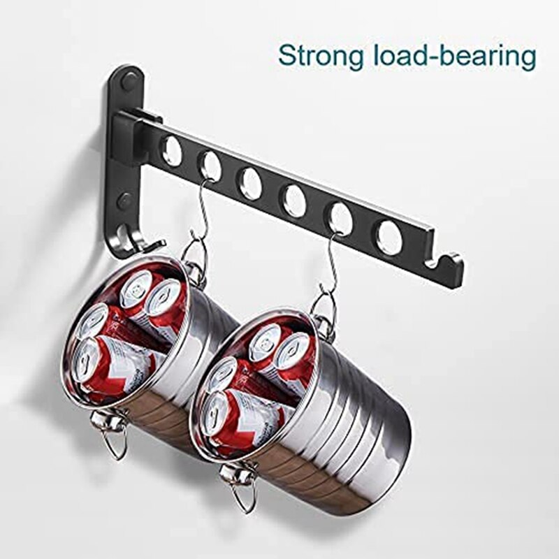 Opvouwbare Kapstokken, Muur Kapstok Muur Haken Vouwen Haken Voor Balkon Badkamer Wasruimte (Zwart, 1 Stuk)