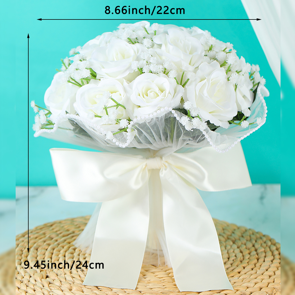Babysbreath-Rosensträuße für sterben Braut, künstlicher Blumenstrauß für Hochzeiten Ich bin Freien, Valentinstag, Verlobungsfeiern