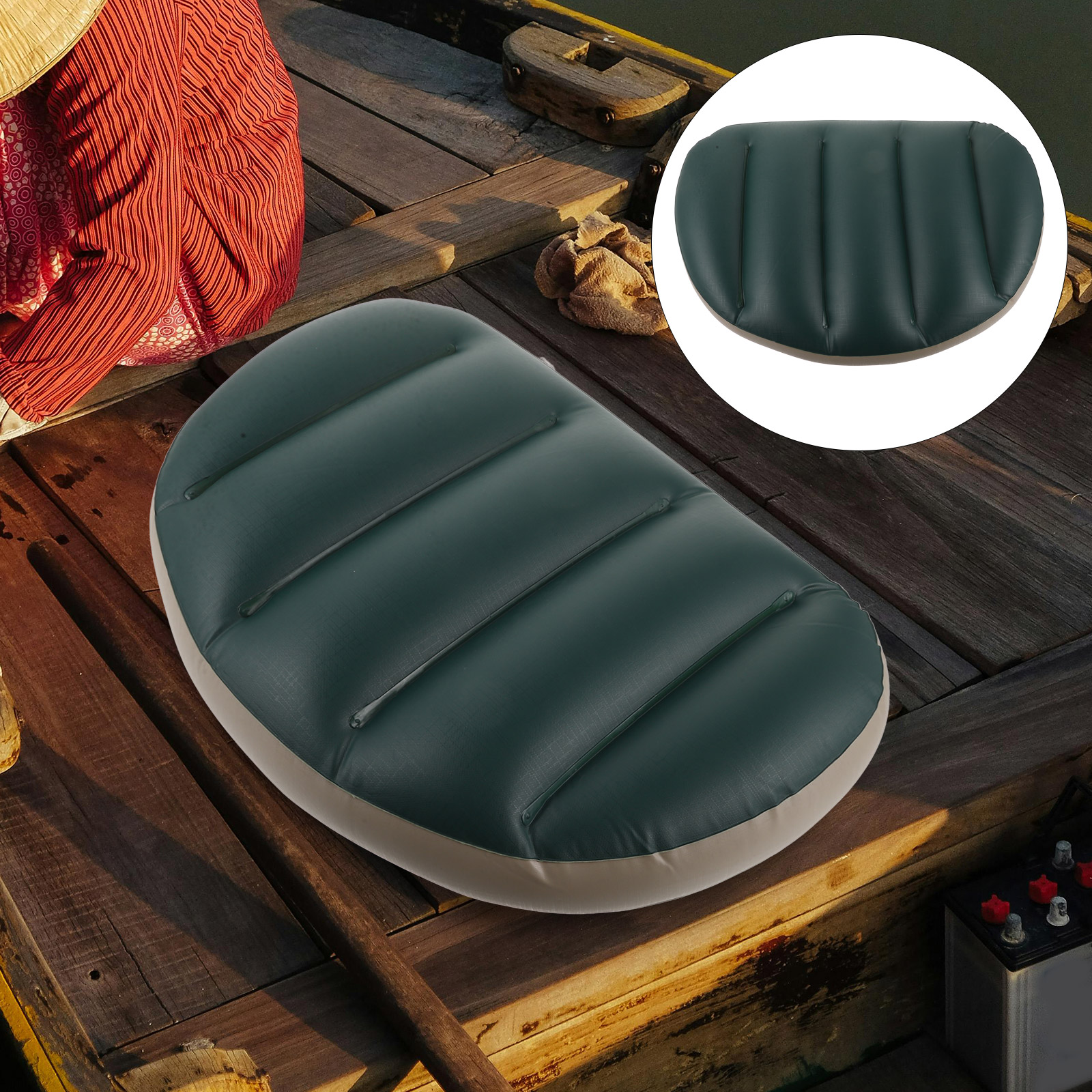 Boot Opblaasbaar Kussen Antislip Kajakstoel Waterdicht Rafting Varen Zitten Campingstoel Pad Kajak Achterbank Zadel Een fittingen