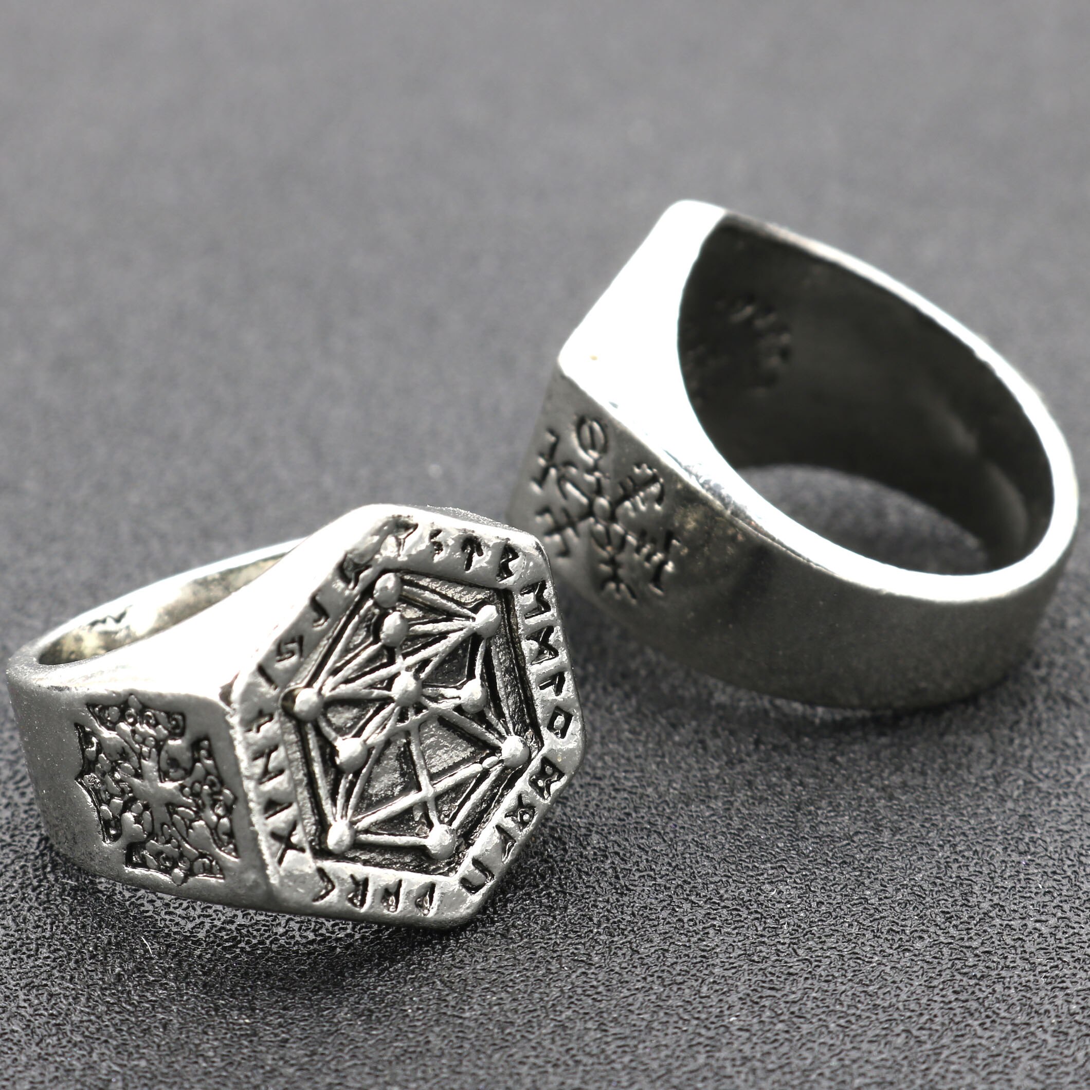 Anillo nórdico vikingo de hombre fundido, brújula totem life of tree rines, anillo Punk Hiphop vikingo de acero inoxidable para hombres