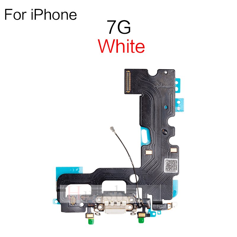 Connecteur de chargeur USB pour iPhone 7 8 Plus X XR XS max, câble flexible avec Microphone et prise Audio pour casque, 1 pièce: 7G White