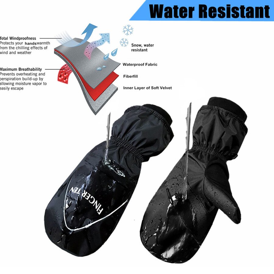 Thermal Pair Windproof Waterproof Winter Golf Gloves Mittens Anti Slip Grip Warm Cold Weather for Men Women