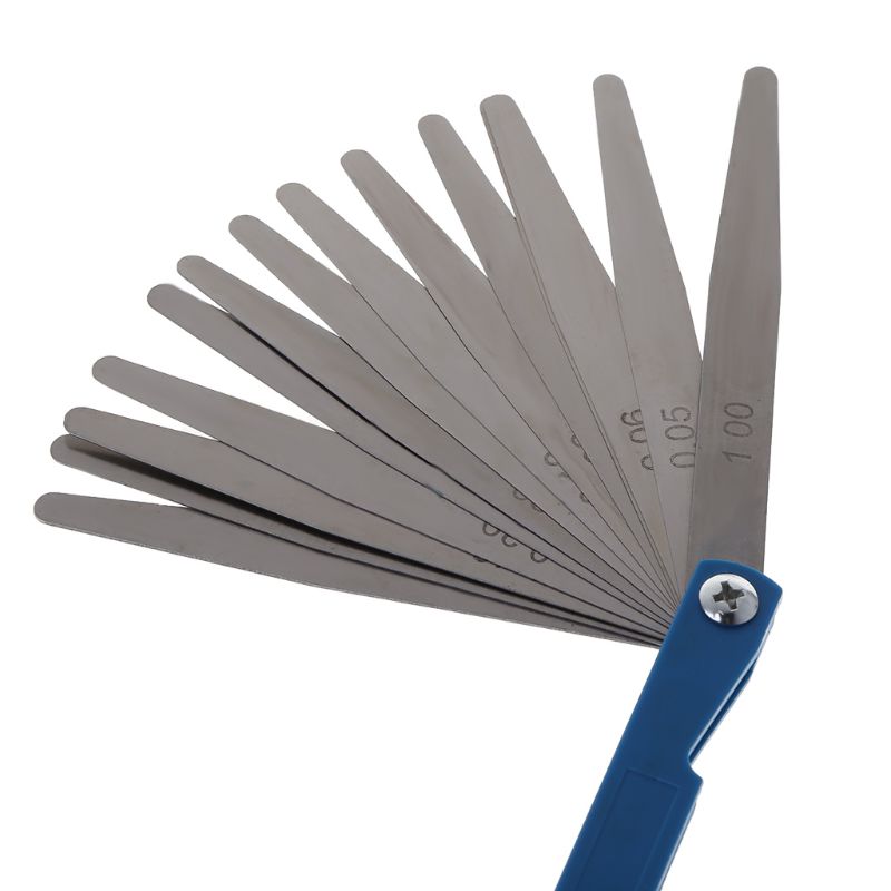 Stainless Steel Feeler Gauge 14 Blade Thickness Gap Metric Filler Measure Tool Car Repair Tool