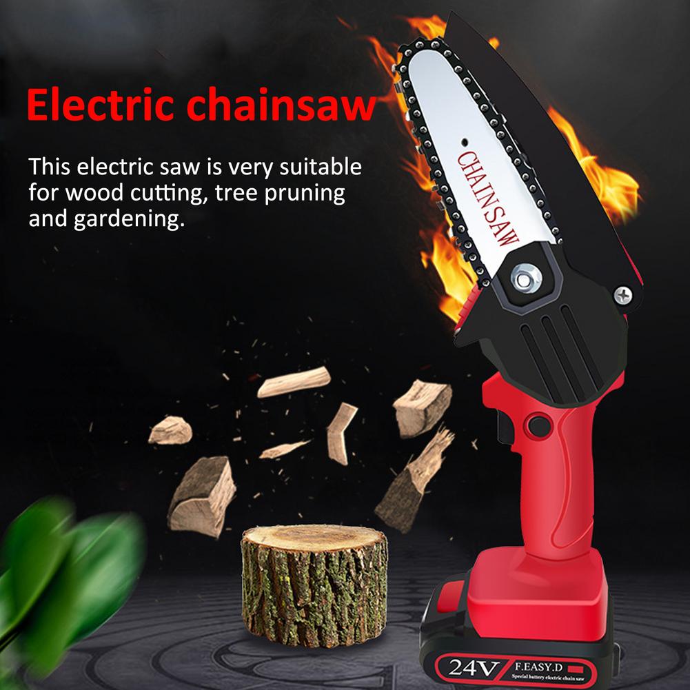 Upgraded Mini Electric Chain Saw Rechargeable Small Chain Saw Logging Pruning Artifact Gardening Tools Lithium Electric Saw