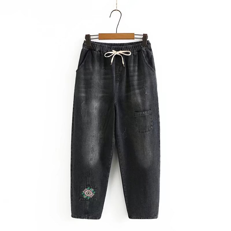 Fraternel women's jeans fabric pants baggy harem pants Sarouel