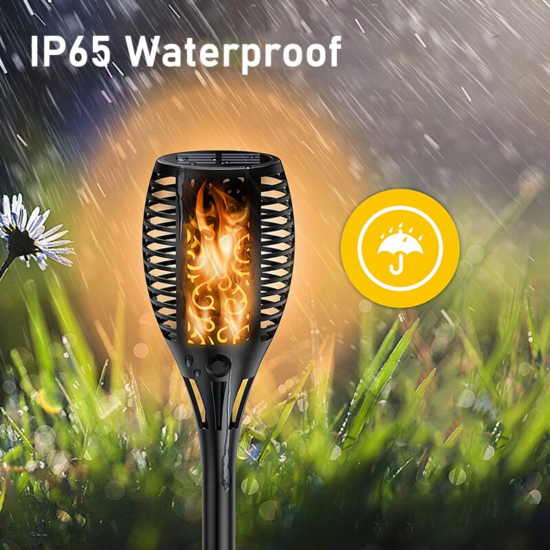 Solar Powered LED Torch Flickering Light 12/33LED Garden Decoration Lawn Lights Waterproof Yellow Blue Purple Lights