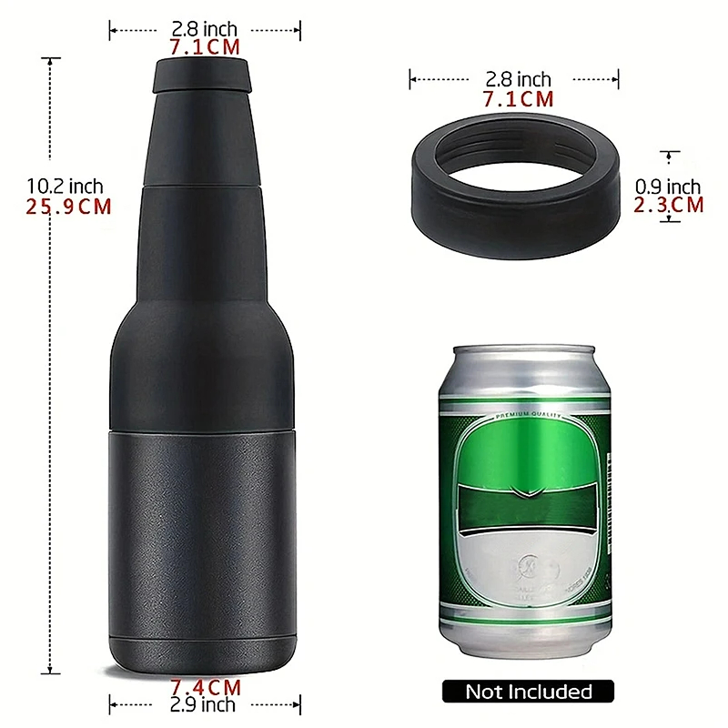 Double Wall Vacuum Insulated Bottle Cola Vacuum Flask 12oz Drink Can Bottle Holder 3 in 1 Stainless Steel Beer Tank with Opener