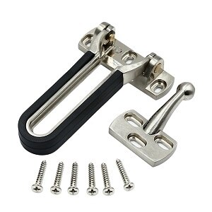 Zinc Alloy Security Door Chain Anti-Theft Door Deduction Thickened Hotel Safety Door Bolts Latches Buckles Hardware: Brushed nickel