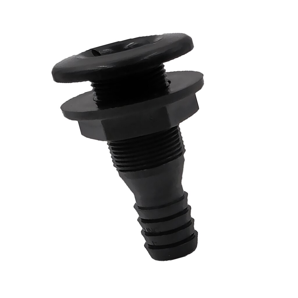 Black Boats Thru Hull Plumbing Fitting for 3/4'' Hose with Stainless Steel Covered