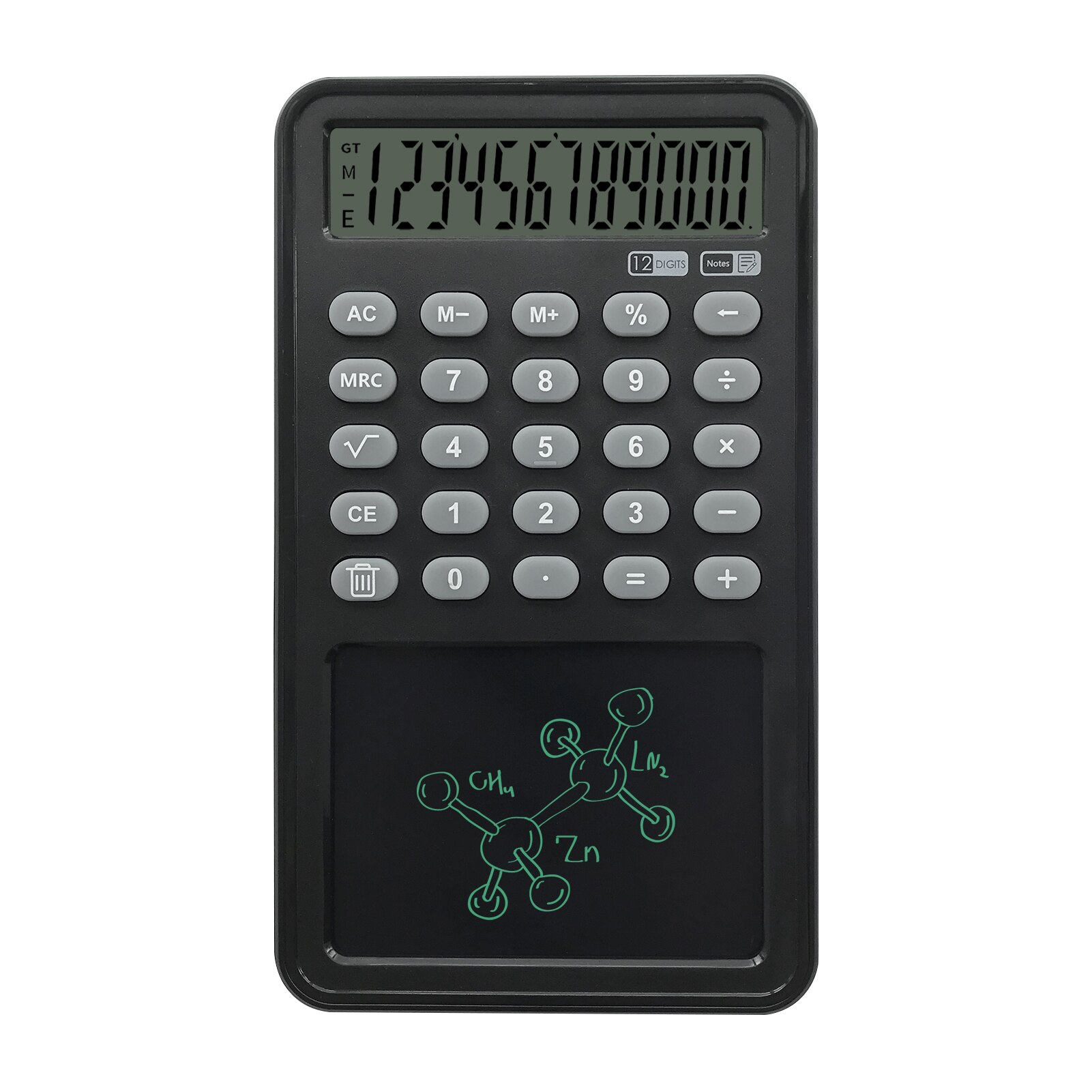 Calculator Desktop Calculators with LCD Writing Tablet 12 Digits Display 4inches LCD Screen with Stylus Erase Button for Office: Black 1