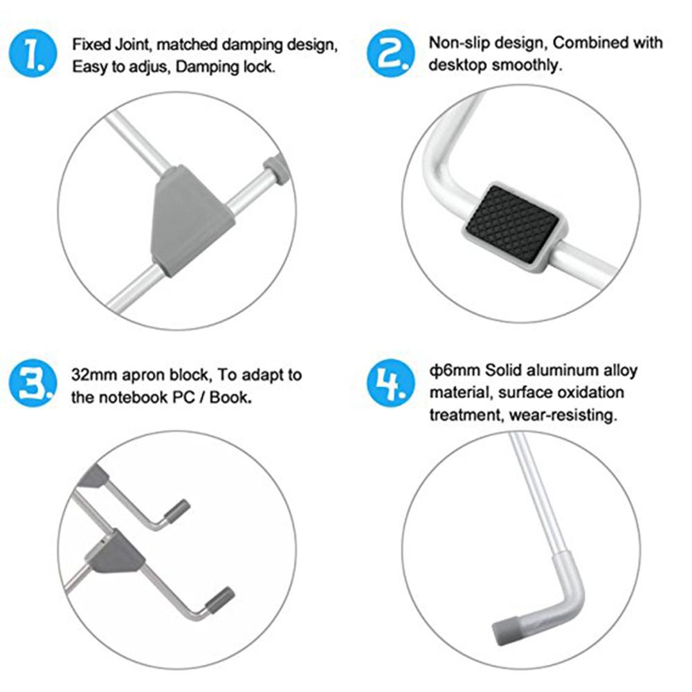 Laptop Tablet Stand Portable Folding Stand Tablet Top Anti-skid Angle Height Adjustable Bracket Home Office