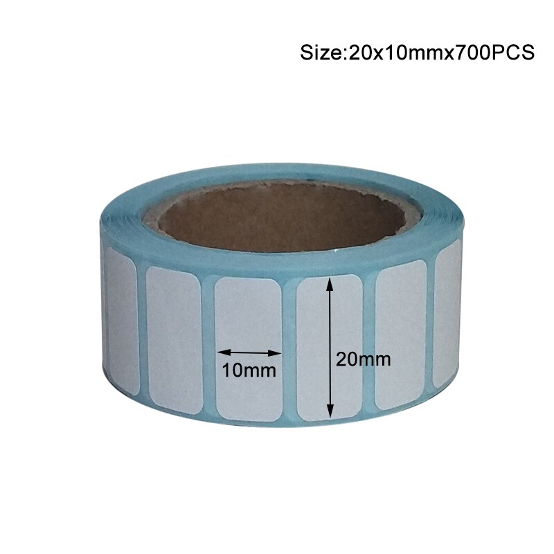 700pcs/Roll Adhesive Thermal Label Sticker Paper Supermarket Price Blank Barcode Label Direct Print Waterproof Print Supplies: 20x10mm-700pcs