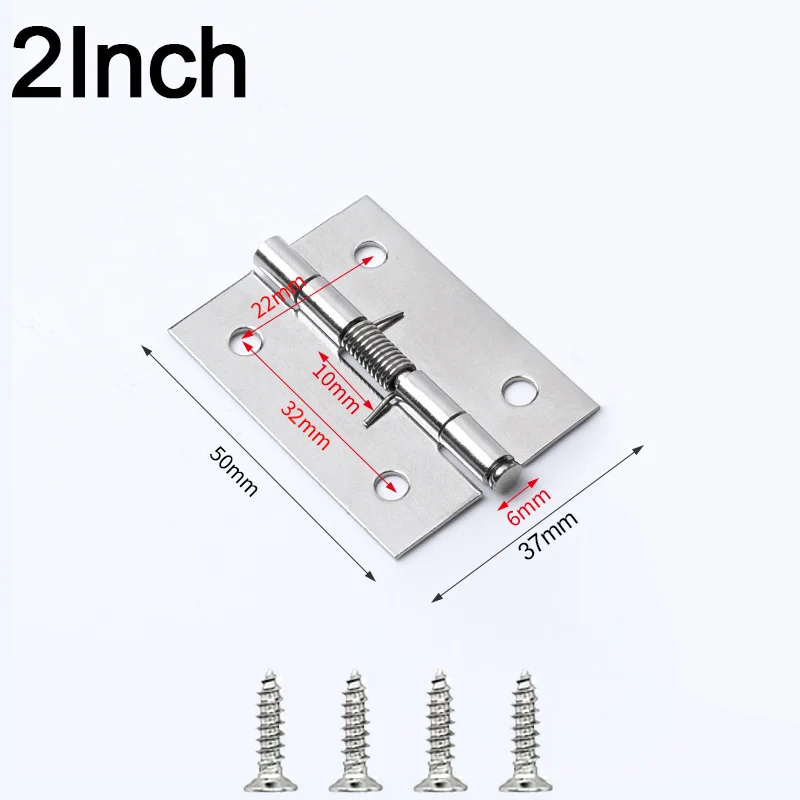 1/2Set Self Closing Spring Door Hinges Stainless Steel Hinge For Cabinets Door Closer Automatic Closing Hinge Furniture Hardware: 1 Inch / black