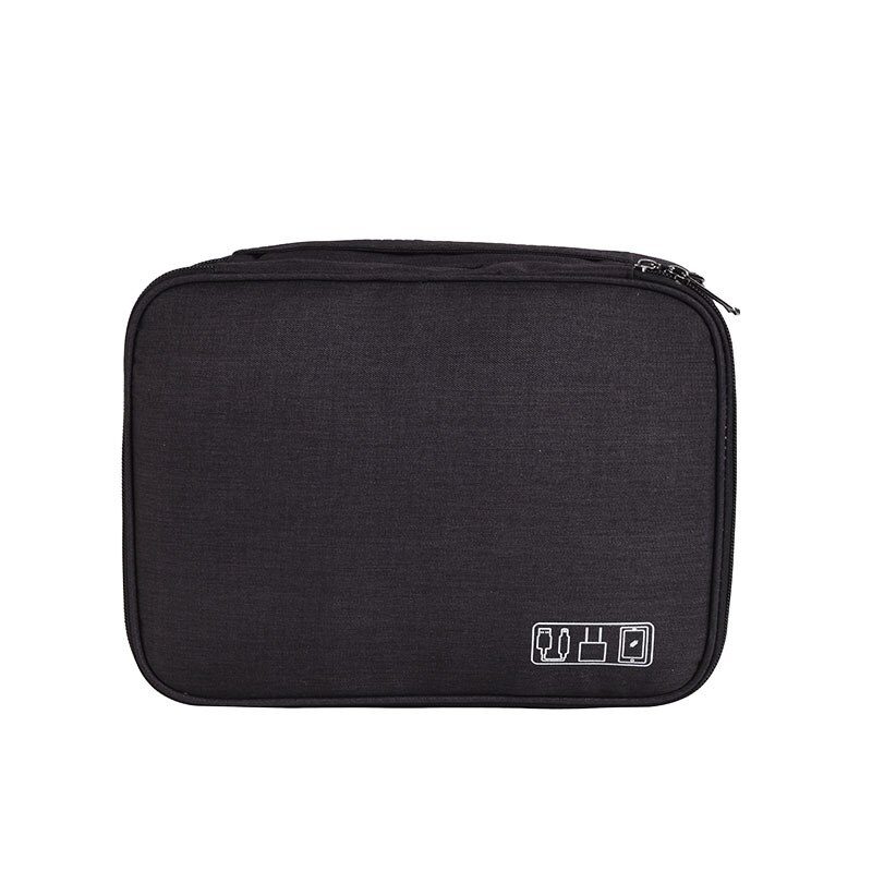 Reisetasche zur aufbewahrung von digitalen kabeln, organizer-tasche für Handy, Mobiltelefon powerbanks, tasche für elektronikzubehör, etui für kopfhörer: Schwarz