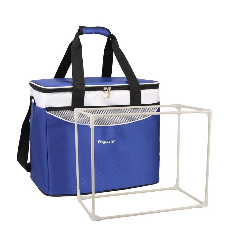 36L Koeltas Auto Ice Pack Picknick Grote Koeler Tassen 3 Kleuren Isolatie Pakket Thermo Thermabag Koelkast: Blue with Bracket