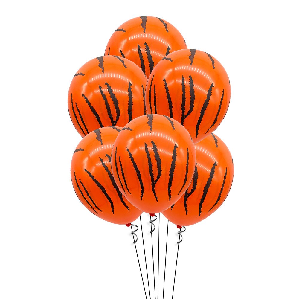 Decoratie Ballon Luipaard Gestreepte Latex Ballon Cartoon Dier Latex Ballon 12 Inch Verdikte Matte Afdrukken Latex Ballon: Orange zebra stripes