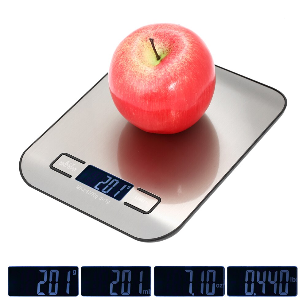 5/10kg keittiövaaka kotitalouksien elektroninen ruokavaaka ruokavaliovaaka mittaustyökalu ohut lcd digitaalinen elektroninen vaaka