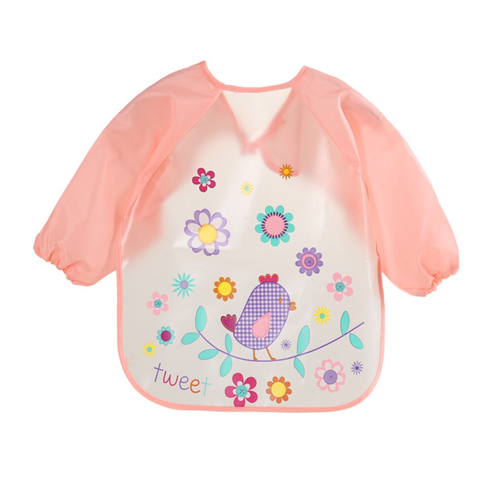 Nuovo arrivo bambino impermeabile bambino mangiare abbigliamento maniche lunghe per bambini grembiule animali del fumetto alimentazione grembiule bavaglino Bandana bambino: F