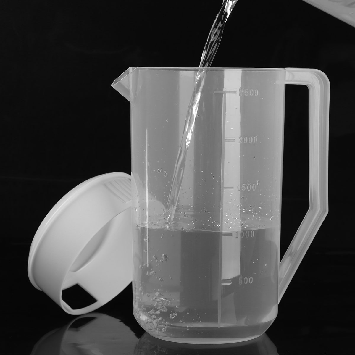 Jarra para agua fría de plástico de grado alimenticio, jarra transparente con tapa, a prueba de fugas, para agua, hielo, té y zumo
