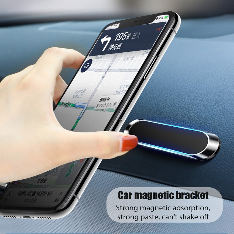 Magnetic Universal Car Phone Holder Dashboard Mini Strip Shape Stand in Car For iPhone Xiaomi Metal Magnet GPS Mount for Wall