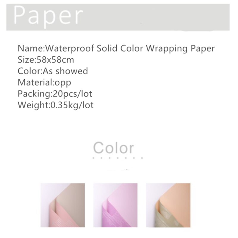 20 stücke Englisch Buchstaben Gemusterten Dekorativen Papier Wasserdicht Verpackung Papier Einfarbig Koreanische Blume Packpapier