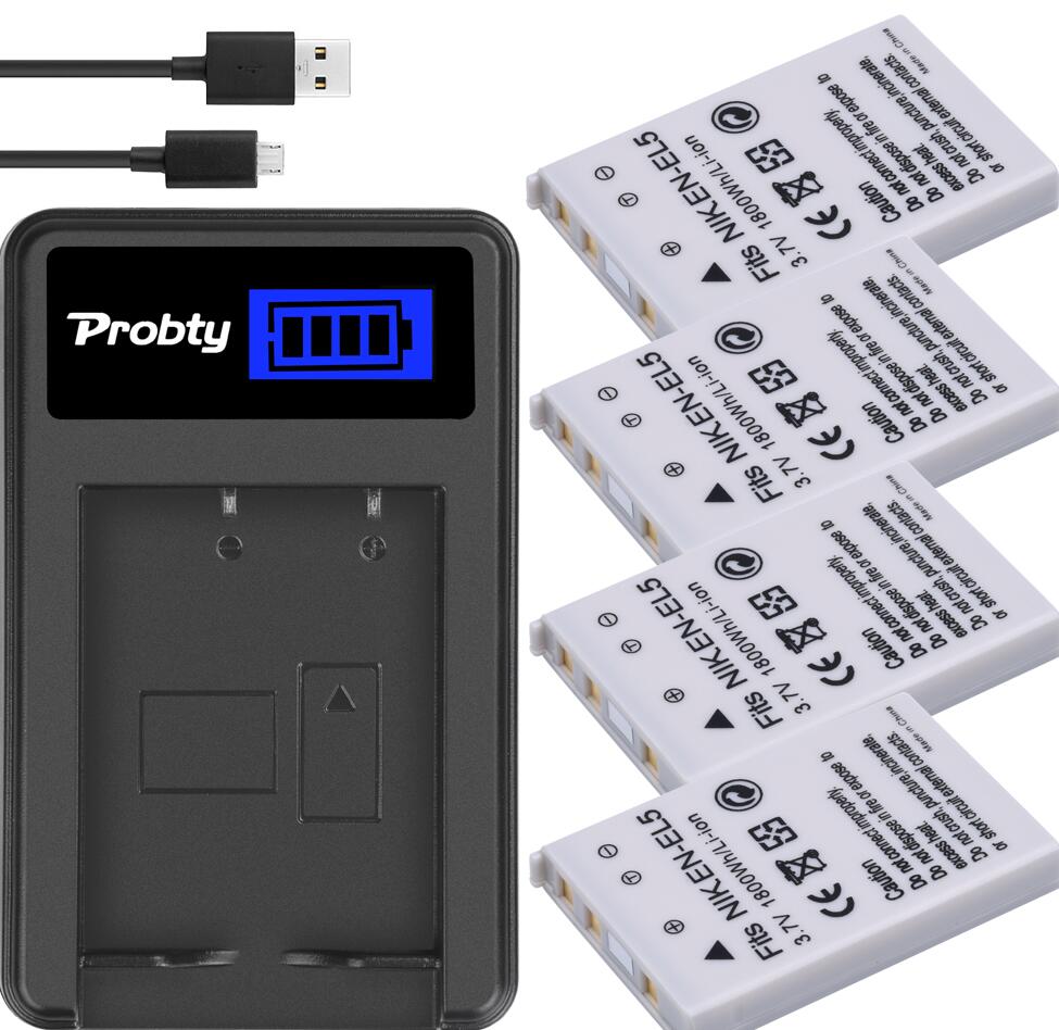 EN-EL5 Batterie + CHARGEUR pour Nikon 3700 4200 5200 5900 7900 P5000 P3 P4 S10 P90: 4battery and charger