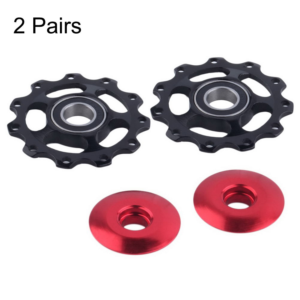 2 Pcs Aluminum Sealed Bearing Jockey Bicycle Riding Mountain Bike Wheel Rear Derailleur Pulleys Supplies Tool Bike Accessories