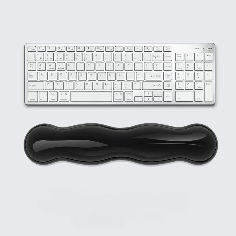 Mauspad mit Handballen auflage, Tastatur auflage, rutsch feste transparente Desktop-Büros piel konsole aus Silikon, Maus-Handballen auflage: COFFEE