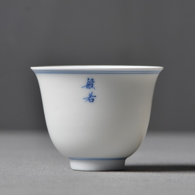 Jingdezhen Glazuur Onder handgeschilderde Porselein Dubbele Cup Xuan Wen Cup Zes Graden van Cup Monster Thee Cups 80ml F